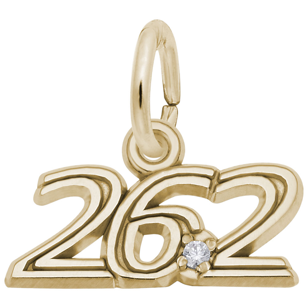 Marathon 26.2 W/White Spinel Charm - Image 1