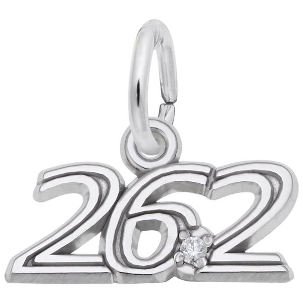Marathon 26.2 W/White Spinel Charm