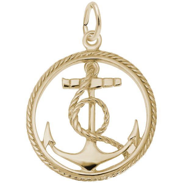 Ships Anchor in Rope Circle Charm