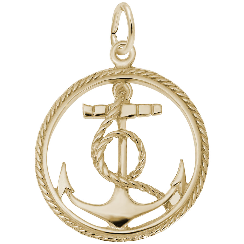 Ships Anchor in Rope Circle Charm