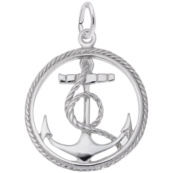 Ships Anchor in Rope Circle Charm