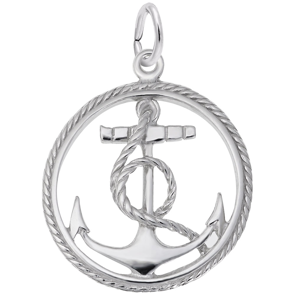 Ships Anchor in Rope Circle Charm - Image 1