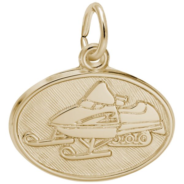Snowmobile Oval Disc Charm