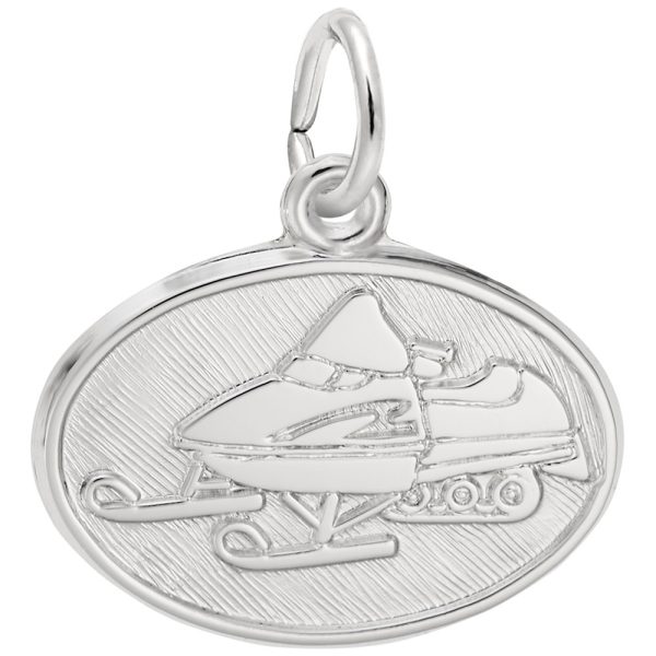 Snowmobile Oval Disc Charm