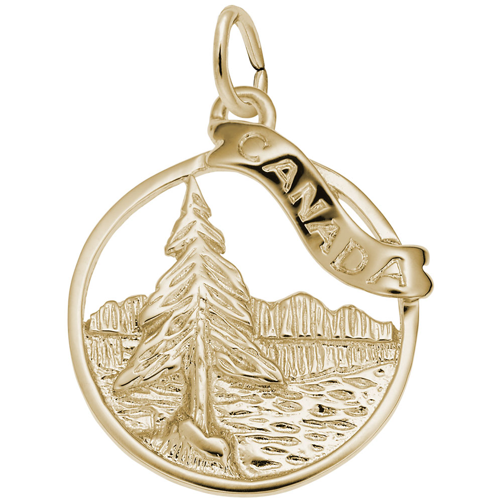 Canada Lake Scene Disc Charm - Image 1