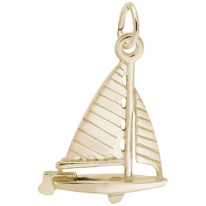 Striped Sloop Sailboat Charm