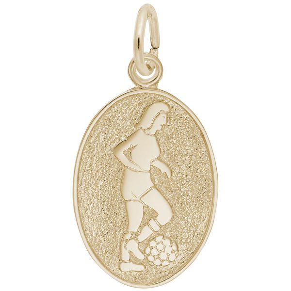 Soccer Player Oval Disc Charm