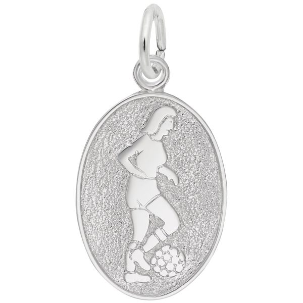 Soccer Player Oval Disc Charm