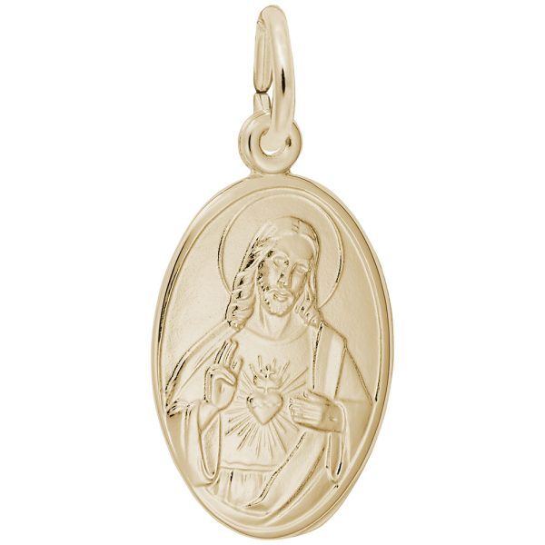 Sacred Heart Oval Disc Charm