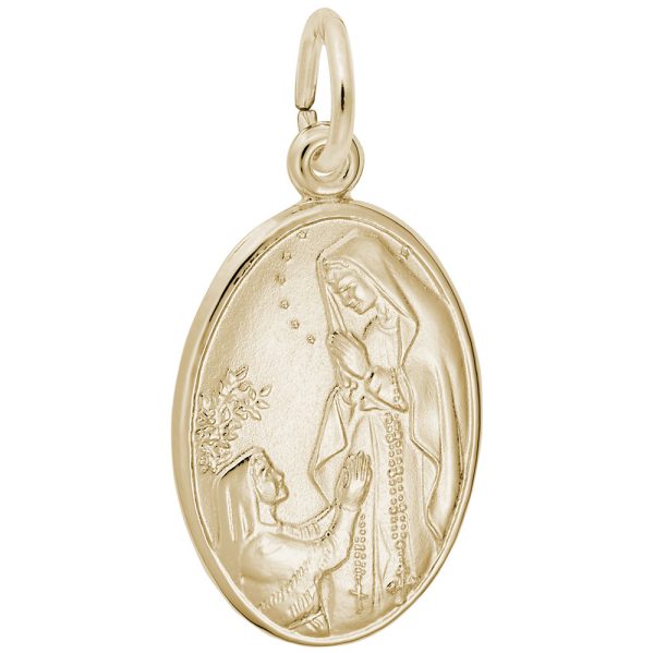 Our Lady of Lourdes Oval Disc Charm
