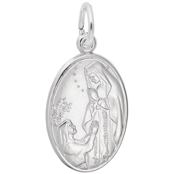 Our Lady of Lourdes Oval Disc Charm