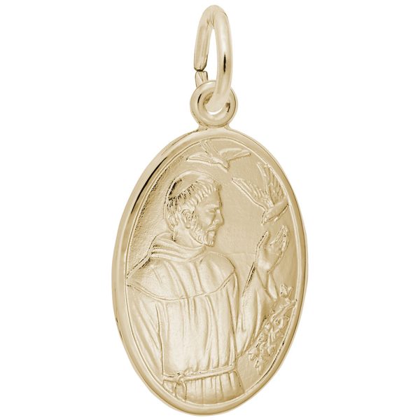 St. Francis Oval Disc Charm