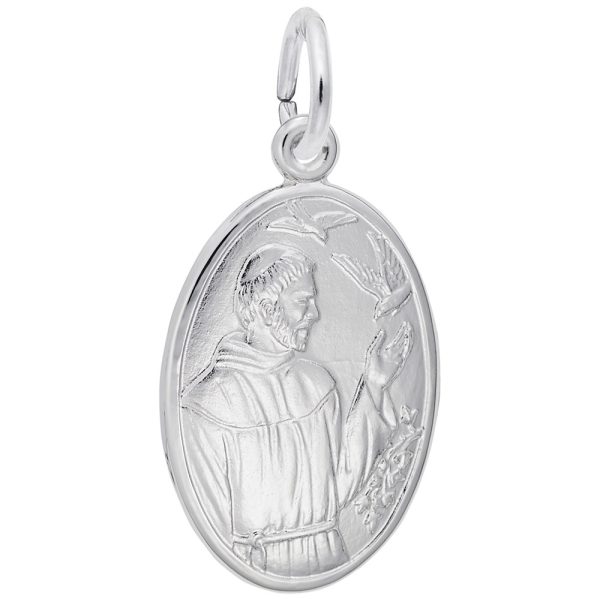St. Francis Oval Disc Charm