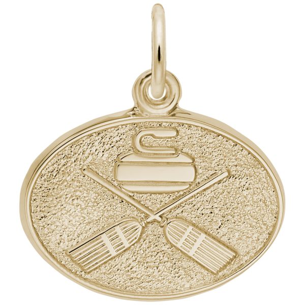 Curling Oval Disc Charm