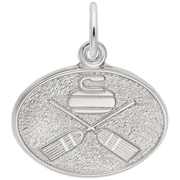 Curling Oval Disc Charm