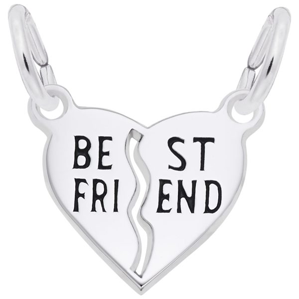 Best Friend Shared Heart Charm
