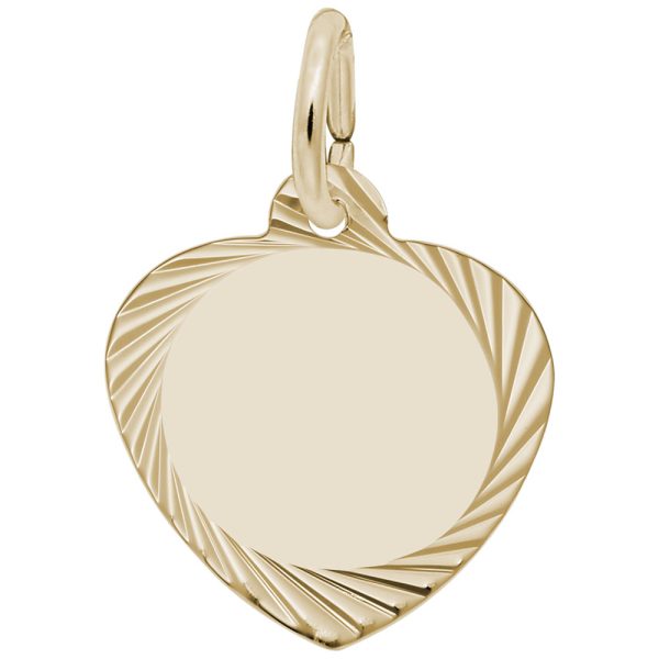 Small Diamond Faceted Heart Charm