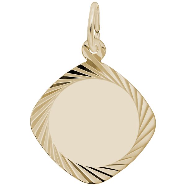 Square Diamond Faceted Disc Charm