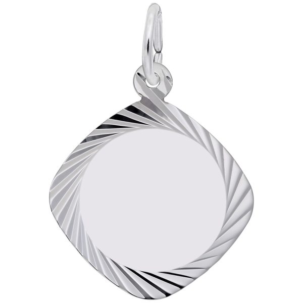Square Diamond Faceted Disc Charm