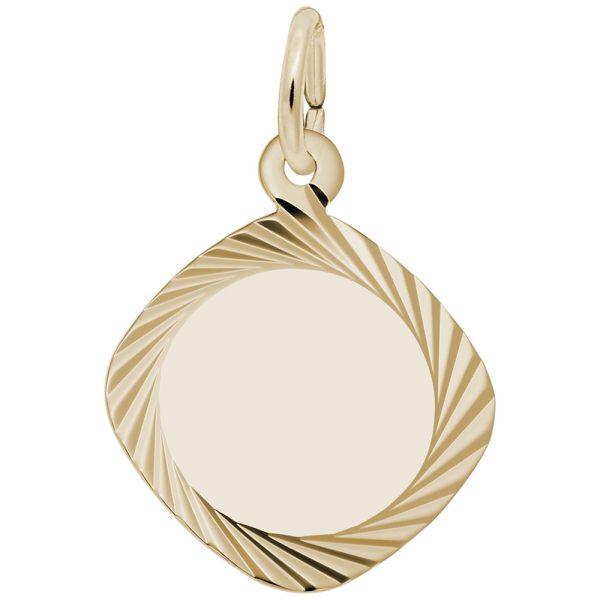 Small Square Diamond Faceted Disc Charm