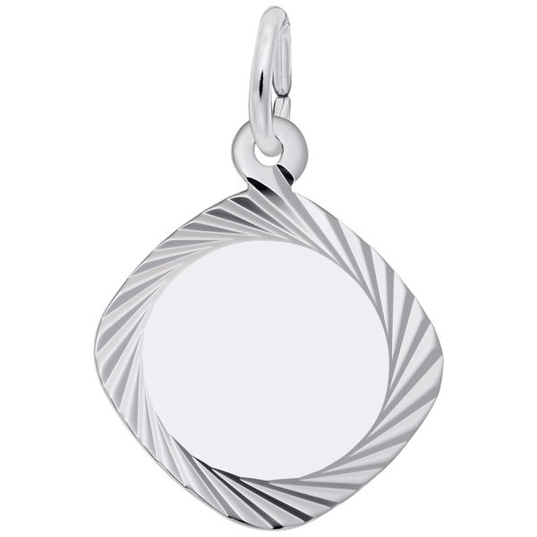 Small Square Diamond Faceted Disc Charm