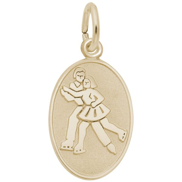 Ice Skaters Oval Disc Charm