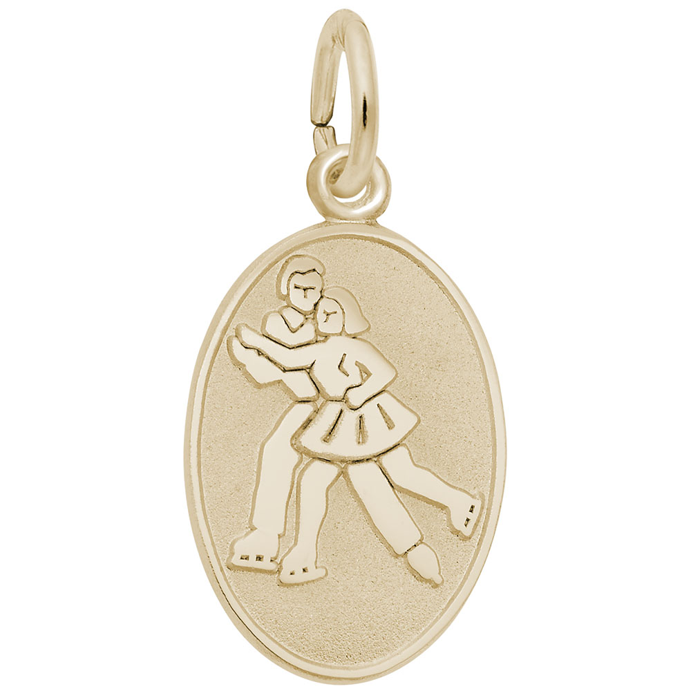 Ice Skaters Oval Disc Charm