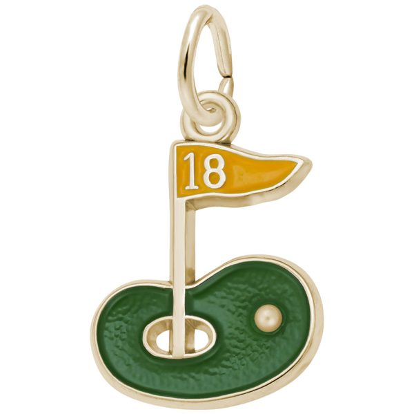Painted Golf Green Charm