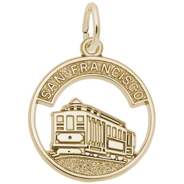Flat San Francisco Cable Car Open Disc Charm