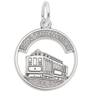 Flat San Francisco Cable Car Open Disc Charm