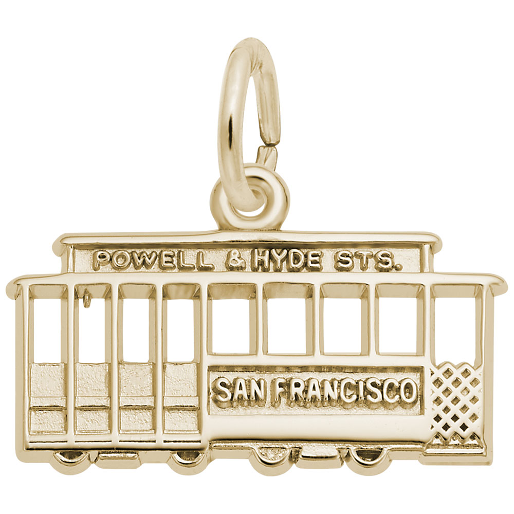 Flat San Francisco Cable Car Charm - Image 1