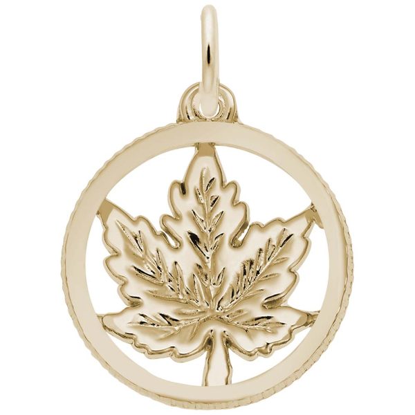 Maple Leaf Disc Charm