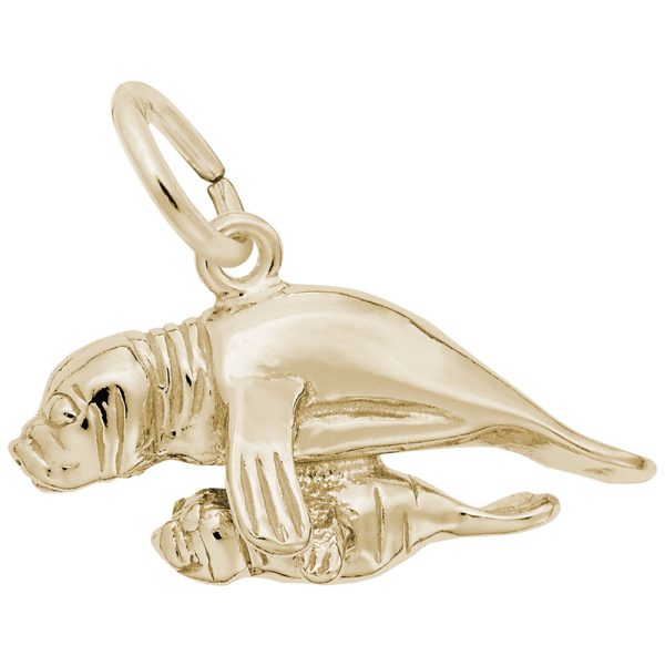Manatee with Calf Charm
