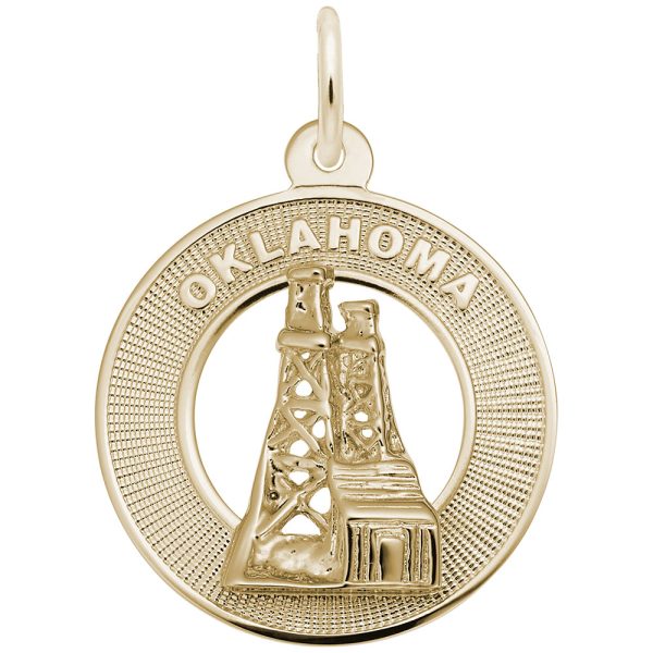 Oklahoma Oil Field Ring Charm