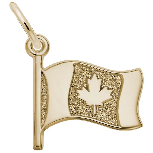 Waving Canadian Flag Charm