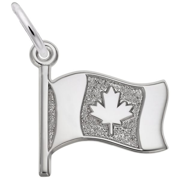 Waving Canadian Flag Charm