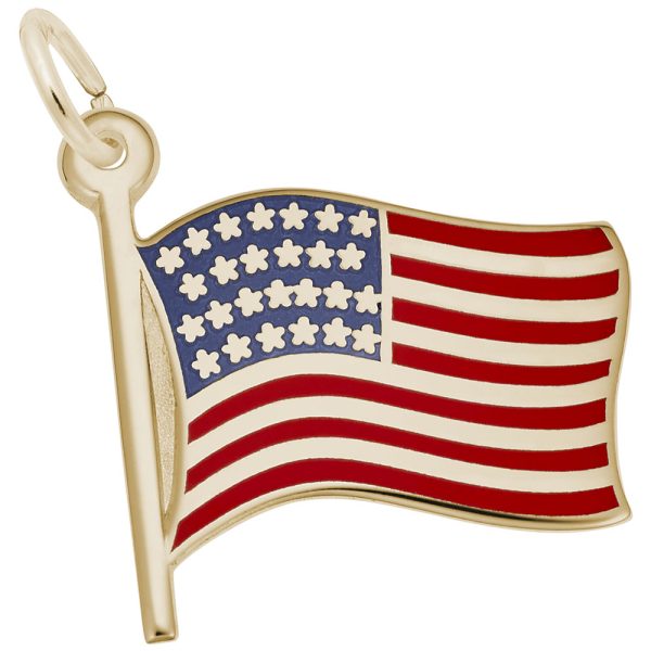 Painted American Flag Charm