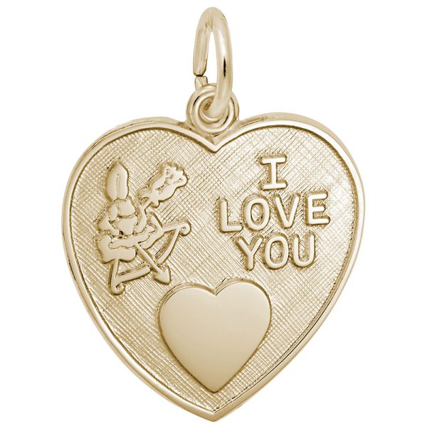 Cupid I Love You Heart Charm