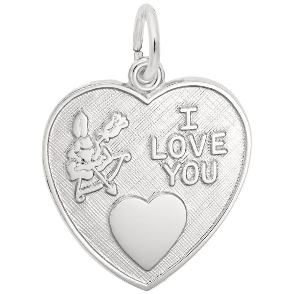 Cupid I Love You Heart Charm