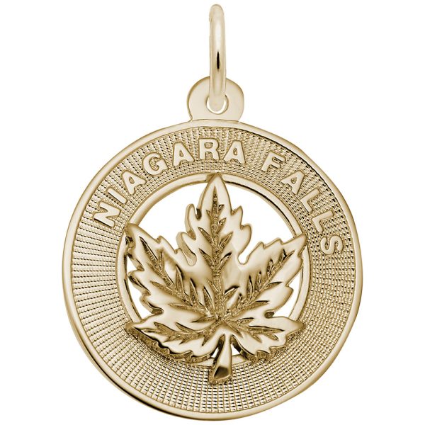 Niagara Falls Maple Leaf Ring Charm