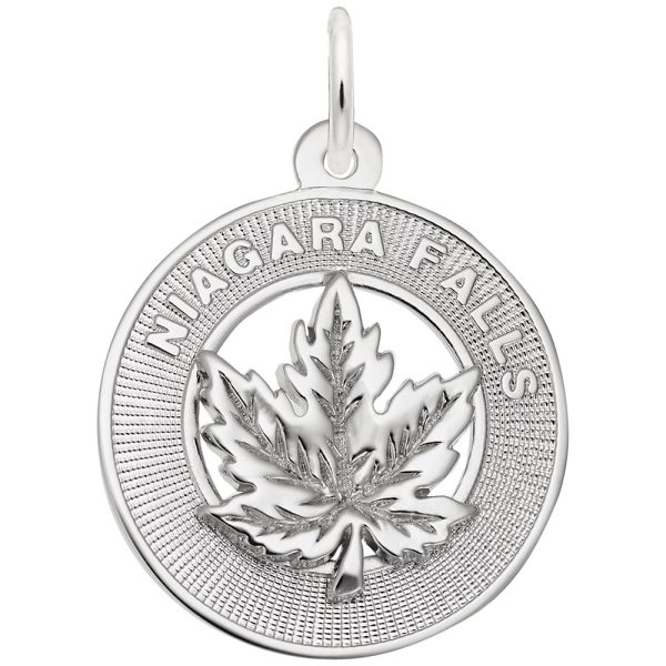 Niagara Falls Maple Leaf Ring Charm
