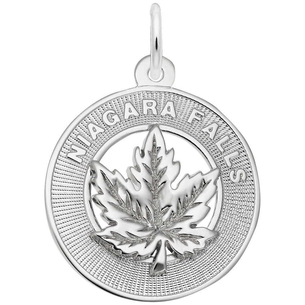 Niagara Falls Maple Leaf Ring Charm