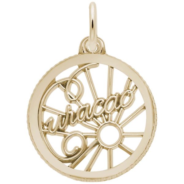 Curacao Script Open Disc Charm