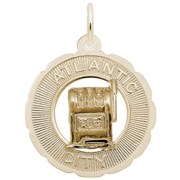 Atlantic City Slot Machine Scalloped Ring Charm