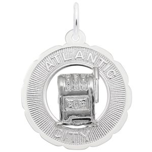Atlantic City Slot Machine Scalloped Ring Charm