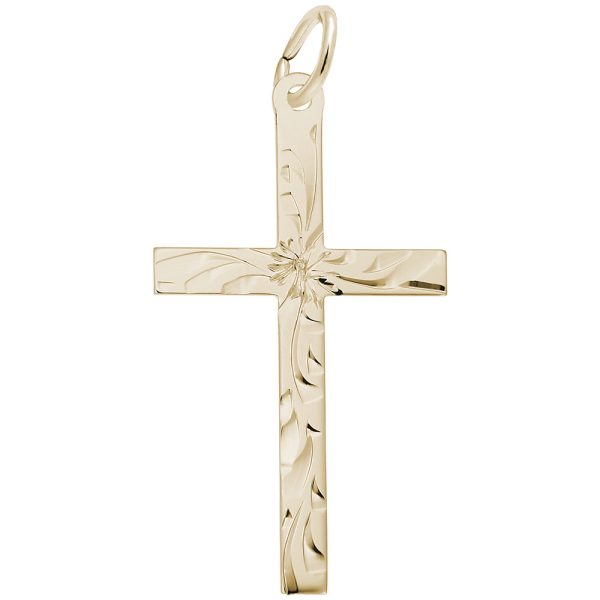 Large Engraved Cross Charm