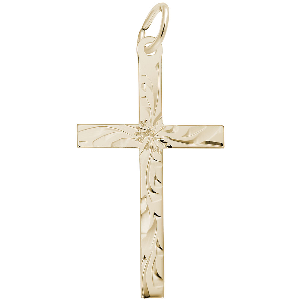 Large Engraved Cross Charm