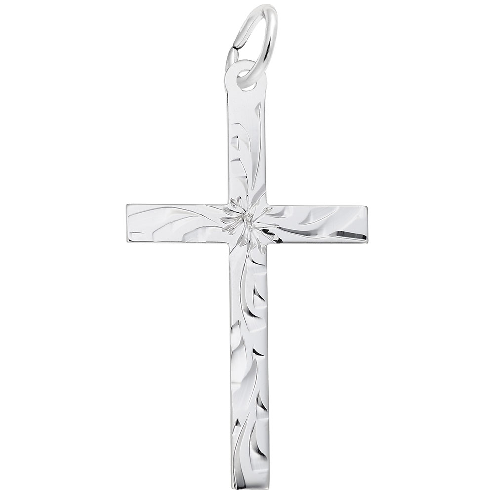 Large Engraved Cross Charm - Image 1