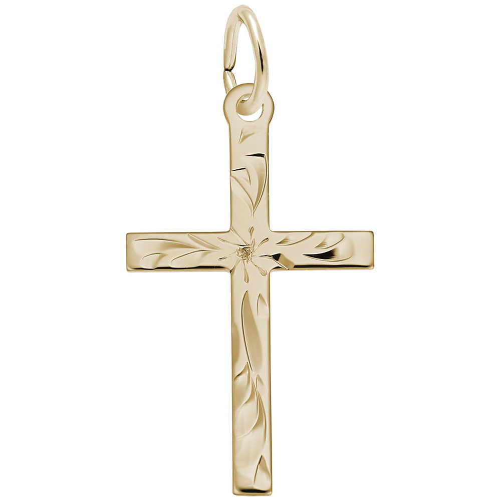 Medium Engraved Cross Charm - Image 1