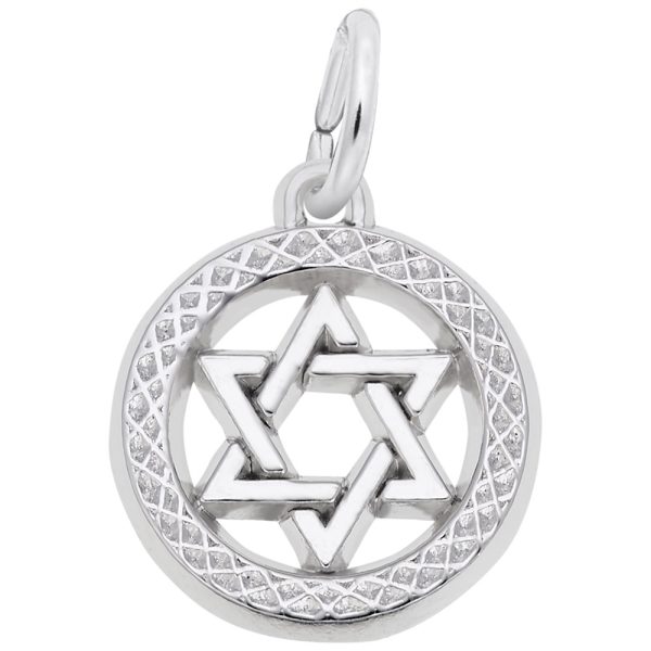 Star of David in Diamond Faceted Disc Charm